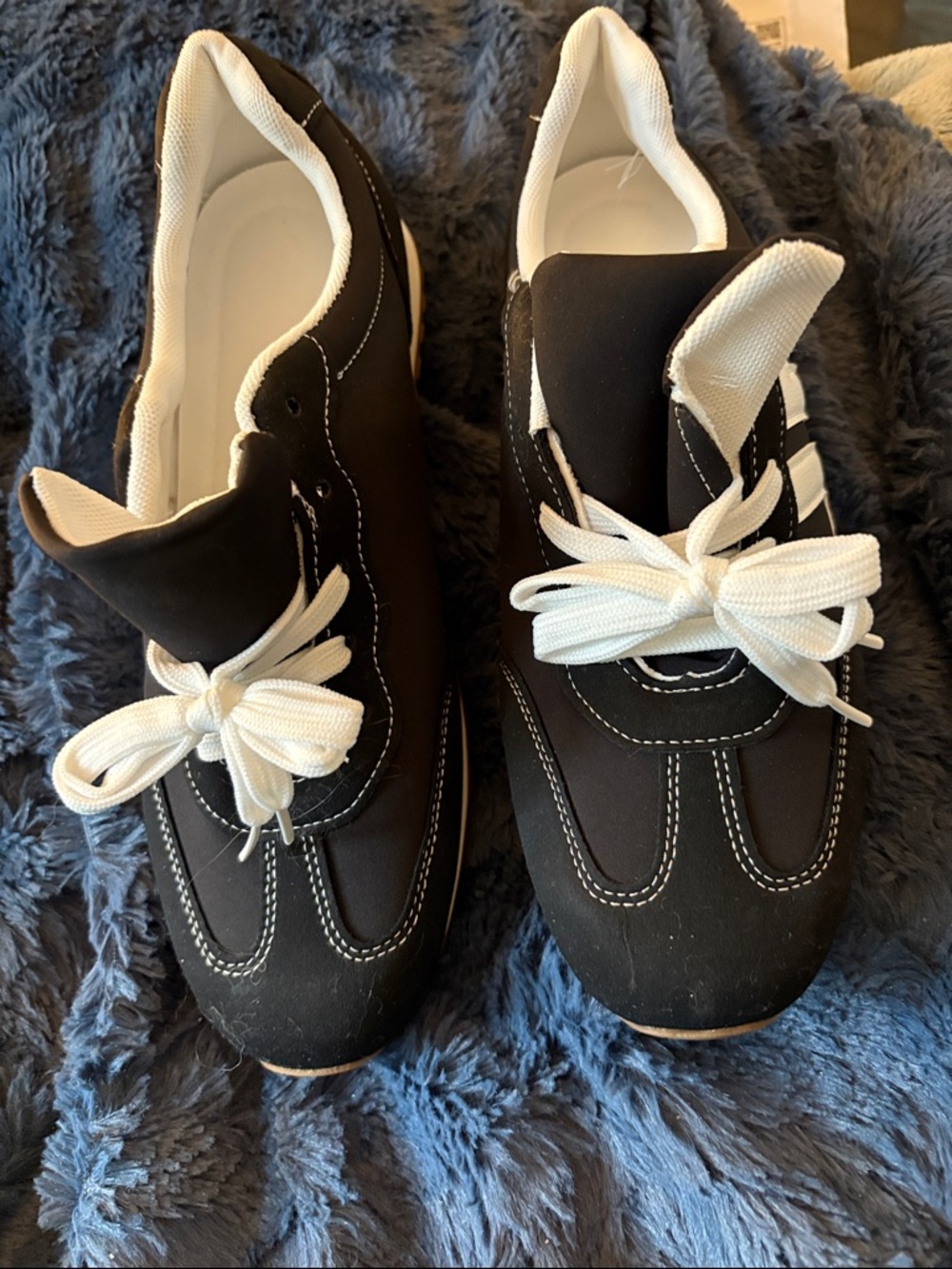 Black and White Lace-Up Sneakers